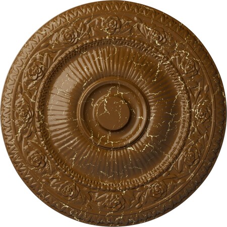 Ekena Millwork Neuveau Ceiling Medallion (Fits Canopies up to 6 3/8"), 24 1/4"OD x 2"P, Smokey Topaz Crackle CM24NASTC